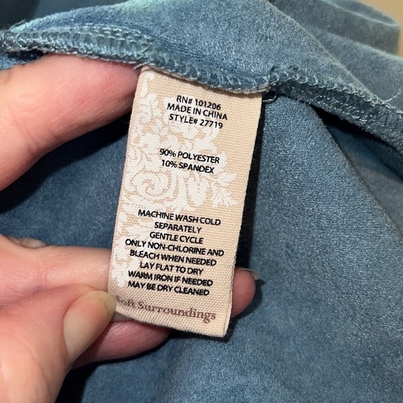 Women’s Soft Surroundings blue open front cascade sweater top sz XS - Picture 5 of 5